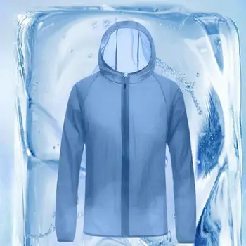 Уютен солнцезащитная облекло с дълги ръкави и защита от ултравиолетовите с цип, лятна спортно яке за защита от слънцето