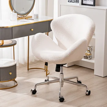 Скандинавски стол-лебед, за един човек с шкивом, масичка за грим интернет-знаменитост, стол с облегалка, женски высокоэстетичный офис