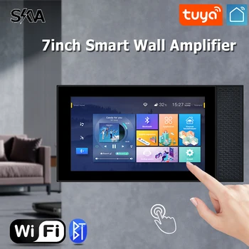 7-инчов интелигентен аудиоусилитель SASHA Аудио система за домашно кино със сензорен екран, Android, WiFi, Bluetooth Мощен усилвател и Алекса RS485