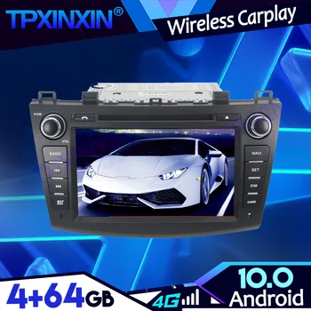 Android 10,0 4 + 64G PX6 IPS Carplay За Mazda 3 2009-2012 Авто Касетофон, Мултимедиен Плейър Главното Устройство GPS Навигация Авто Радио