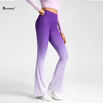 Дамски панталони за йога с наклон CHRLEISURE, леко повдигната, с висока талия, подтягивающие бедрата, разкроена панталони за фитнес, спортни панталони за джогинг