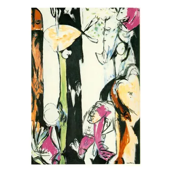 Абстрактна живопис с маслени бои възпроизвеждане на Великден и на Тотема на Джаксън Полък, ръчно рисувани, модерен стенен платно, изкуство, начало декор