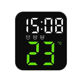 Просто Digital alarm clock Температурен Повторение Нощен режим Настолни компютри Часовници 12/24 Часа Функция за Защита от смущения Led Часовници