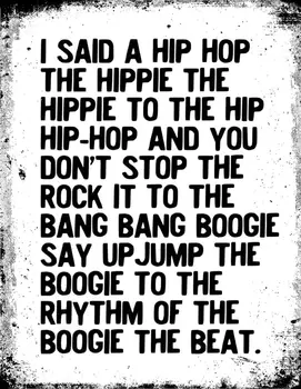 Ретро хип-хоп ритъм Dont Stop Boogie Music Метална табела на стената на кръчмата Изяждам Cave Man