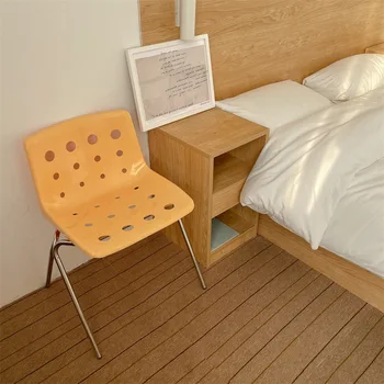 Домашен чист стол за червено сирене Мебели средновековието Стол с кухи дупка стол за Хранене от неръждаема стомана с облегалка
