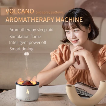 Ароматни дифузор Volcano 3D Flame, С Въздушен пистолет, печка с ефект на огъня, Ултразвукова Машина за Ароматерапия, Етерични Масла, Влагозадържащ пламък