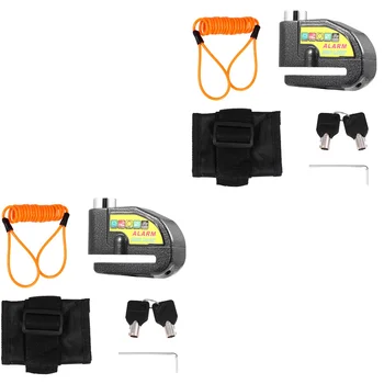 2 комплекта аларма с кражба спирачка ключалка за мотоциклет, дисков заключване на волана скутер, електрически автомобил