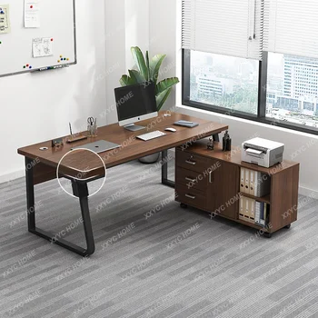 Офис бюро-Лесният модерен офис маса За персонала, комбинация от масата и стола за персонала, работно бюро шеф, скрин