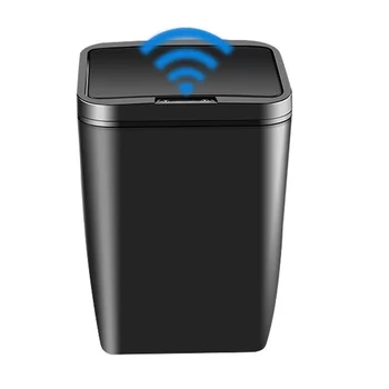 Индуктивен кофа за боклук кофа за Боклук Автоматично интелигентен сензор за Боклук, за кухнята, баня Кошчето за боклук без (черен)