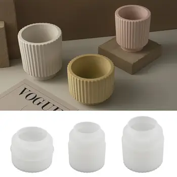 Форма за извършване на банките за свещи САМ Занаятите Креативна Кръгла Силиконова кутия за съхранение под формата на свещник, форма за домашен декор