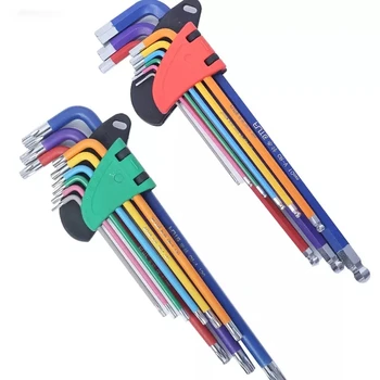 Набор от Шестоъгълни Ключове L Комплект Гаечных Ключове За шест двустранен Винт 9ШТ Набор от Шестоъгълни Ключове с дълга Дръжка От 1,5 мм до 10 мм, Ръчни инструменти За Ремонт на Велосипеди