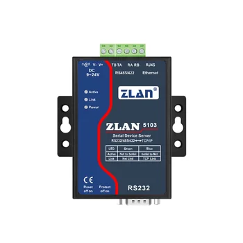 Сървър Zlan 5103 Rs232 Rs485 Rs422 към Ethernet Промишлени устройства за комуникация Single Serial Към Ethernet