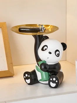 Сладката панда Украса за съхранение на ключове, входната, обувки, кабинет, хол, къщи, видеопередача, Преместване на дома, Подаръци за приятели