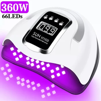 Мощна UV-led сушилня за нокти 66LEDs за консервиране на всички видове гелевых лакове за нокти Портативен дизайн с интелигентен сензор за Професионална лампа за нокти