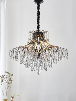 Лампа cqy в хола, американска е лампата, луксозни кристални лампи, френска вила, ресторант, полилей, спалня в стил ретро