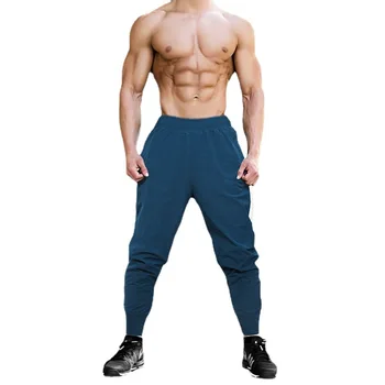 Мъжки модерни панталони за джогинг с джобове дантела прозорци, спортни панталони за фитнес, културизъм, фитнес, дълги панталони, Дишащи бързо съхнещи спортни панталони