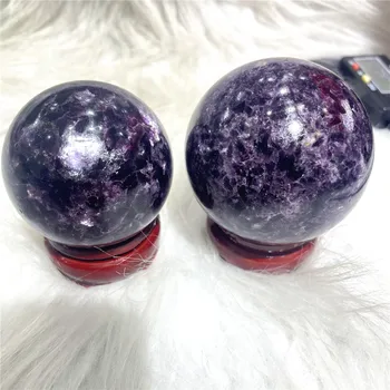 5-6 см Скъпоценни камъни Натурален лилаво лепидолит Кристален обхват на Нажежен слюдяной топка Колекция от камъни, Истински скъпоценни камъни 2024