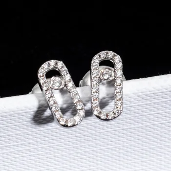 Марковите Бижута от сребро 925 проба За жени С подвижни диаманти, плъзгащи Бижута от розово злато, дизайн на сватбени партита, Мини-сладък размер