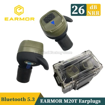 EARMOR Bluetooth-тапи за уши M20T BT5.3 версии, военно електронно намаляване на шума, защита на слуха, gag за уши за лов на обхвата на пожар