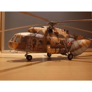 1:33, Полски Среден Хеликоптер Ми-17 Книжен Модел на Превозното Хеликоптер Ръчно изработени Книжен Модел Papercraft Колекция от Декорации за дома