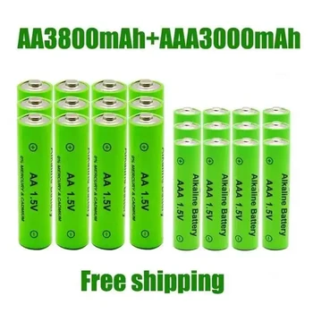 AA + ААА акумулаторна батерия АА 1.5 V 3800mAh/1.5 V AAA Алкални батерии 3000mah фенерче детски играчки, часовници MP3-плейър подмяна на Ni-Mh батерии