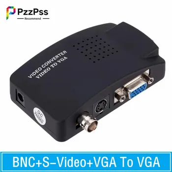 PzzPss BNC, S-Video, VGA Конвертор Видео в VGA 1080 P Изходен Адаптер BNC VGA Цифров Комутатор За PC, Mac Камера TV, DVD, DVR