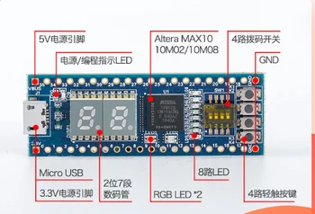 MAX1000 Altera MAX10 step little feet FPGA development board се използва за препоръки bootloader 10M08SCM153 10M02SCM153 EK-10M08