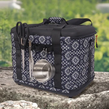 40-литров туристическа чанта за хранене, организаторите за нощуване на открито с дръжка и регулируема пагон за семейна почивка на открито