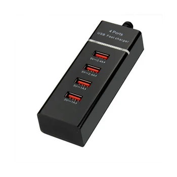4 USB Порта Бързо Зарядно Устройство Пътен Адаптер 5V QC 3A 3,0 Бързо Зареждане на Телефони USB-ХЪБ за Мобилен телефон US Plug Черен