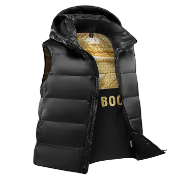 170 кг Шапка, подвижни пуховый жилетка за мъжете, в есенно-зимната мода, без Бяла утиный пух, Черното злато, големи размери 12XL 11XL 10XL 9XL