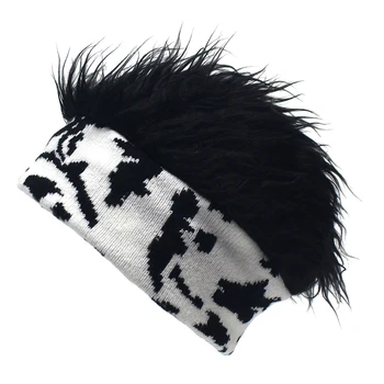 Хет-skullcap от изкуствена коса, класически цветен пуловер, вязаная универсална капачка за приятел на семейството, съседи, подарък, НОЕМВРИ, 99 г.