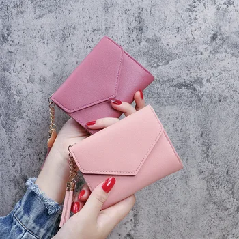 Модерен женски чантата Със Сладък студентски окачване с пискюл, Кратък чантата си, Trend Малък Модерен портфейл, Чанта, Дамска чанта за карти