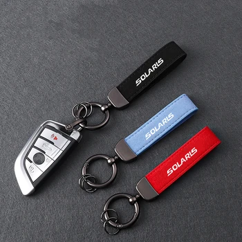 1бр Кожена икона за полагане на автомобила Висулка 4s Магазин за подаръци Авто ключодържател за Hyundai Solaris 2011 2012 2013 2014 - 2017 2018 2020 2021