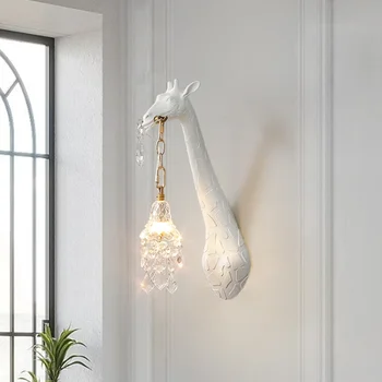Скандинавски дизайн, с монтиран на стената лампа във формата на жираф за спални, хол, кухня, огледала за баня, осветление, аксесоари за дома, битова техника, led лампи.