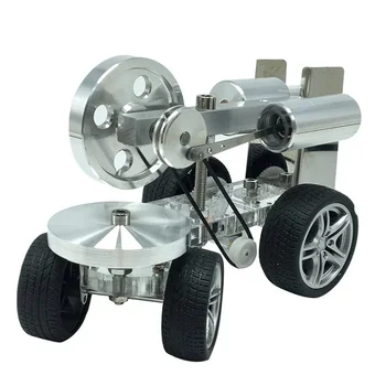 Изработена по поръчка одноцилиндровая модел на двигателя на Стърлинг трактор Авто научен физически експеримент Играчка за тийнейджъри Детски подаръци