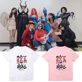 Популярната тениска Kpop 2019 TWICE ONCE за Хелоуин, ежедневни тениска унисекс с кръгло деколте.