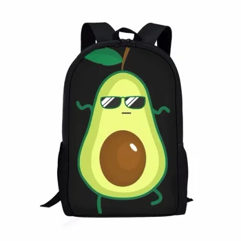 Забавен раница с авокадо от картун за момчета и момичета със слънчеви очила, раница за ежедневни пътувания, училищна чанта за тийнейджъри