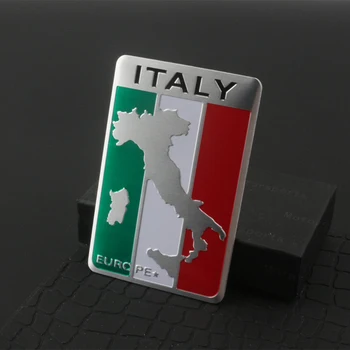 YAQUICKA Алуминий Италия Италиански Флаг Авто Емблемата на Колата Икона Стикер За Benz, VW, Fiat Maserati Lancia Кола-стил 