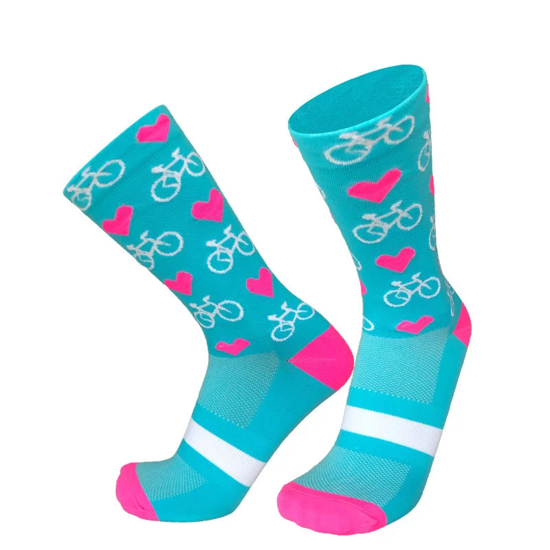 Дамски Вело 2023 Спортни Компресия чорапи Professional Нови Мъжки Пътни велосипедни чорапи Чорапи за планинско колоездене Състезателни чорапи Сърце Pa . ' - ' . 3