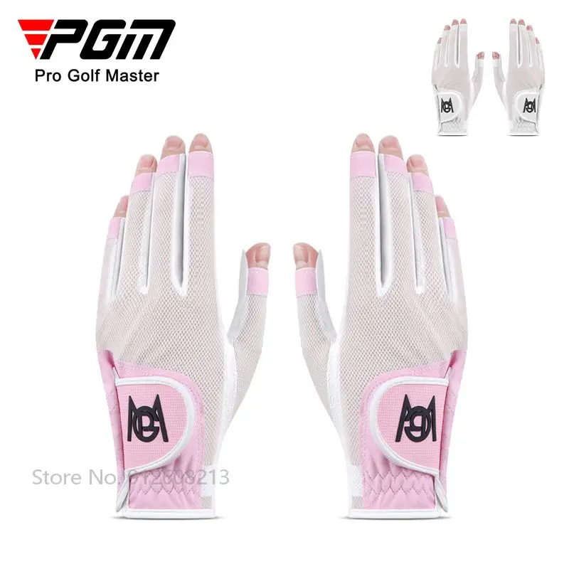 PGM, 1 чифт женски ръкавици за голф без пръсти и ръкавици за голф, на лявата и на дясната ръка, ръкавици без пръсти от дишаща мрежа, женски мини спортни ръкавици . ' - ' . 1