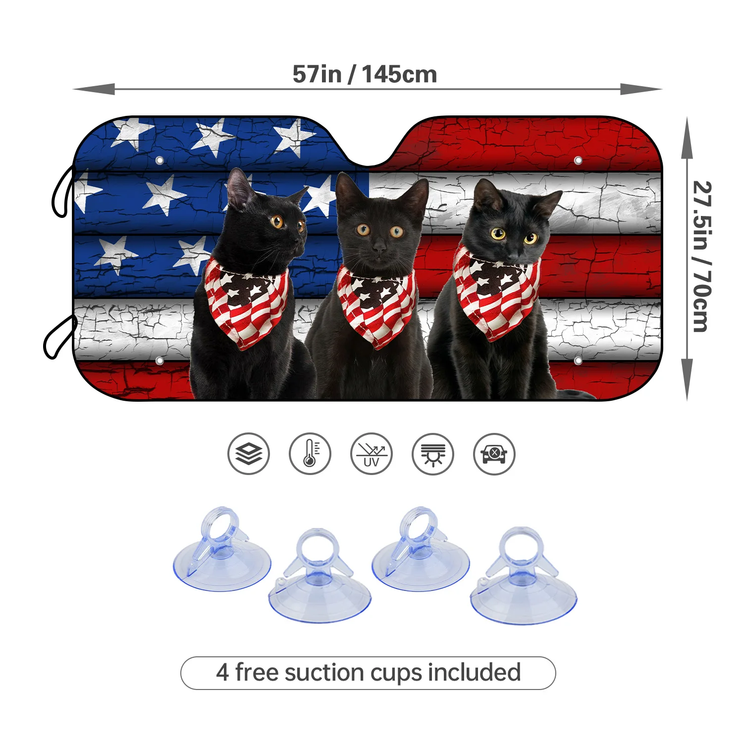 1бр Американски Флаг Куче Флаг на САЩ сенника На Предното Стъкло С 4 Безплатни Лепило За Деня на Независимостта на Преден Протектор Сгъваема Кола Су . ' - ' . 1