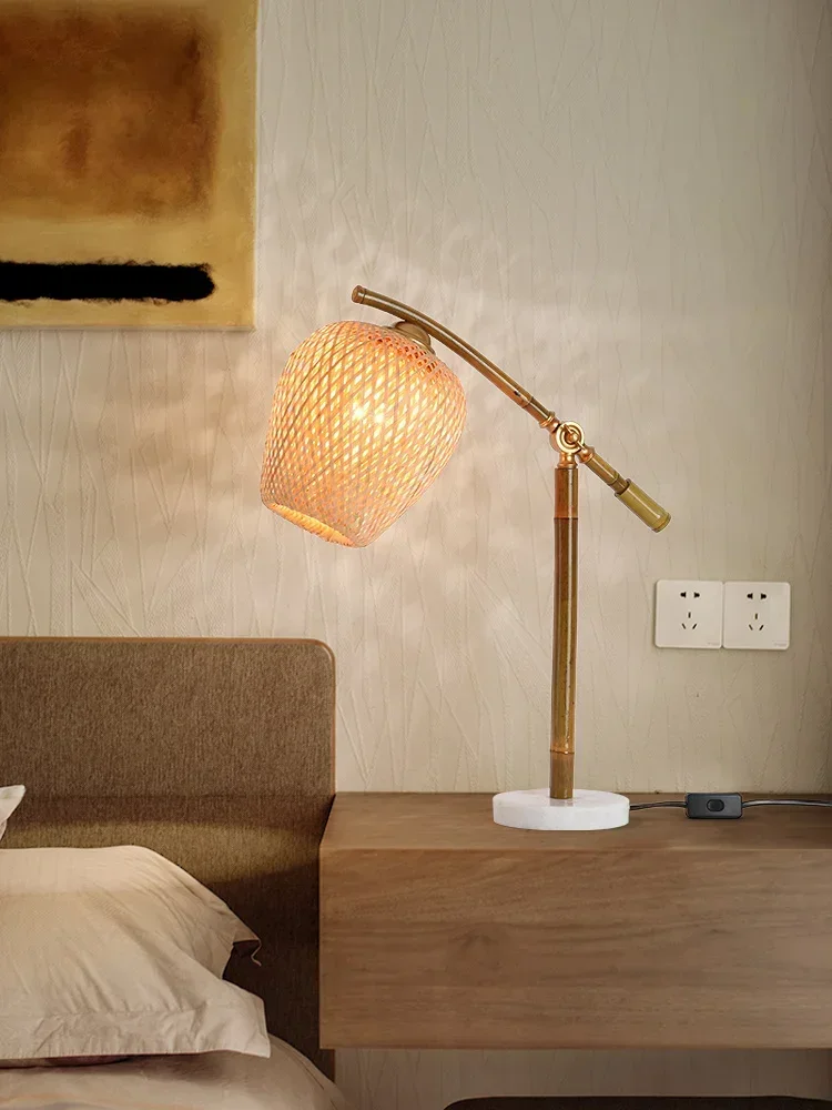 Нови китайски Бамбукови Тръби с ръчно изработени Творчески Персонализирани Лампи от Бамбук Art Нощна лампа за спални хотел Дзен . ' - ' . 2