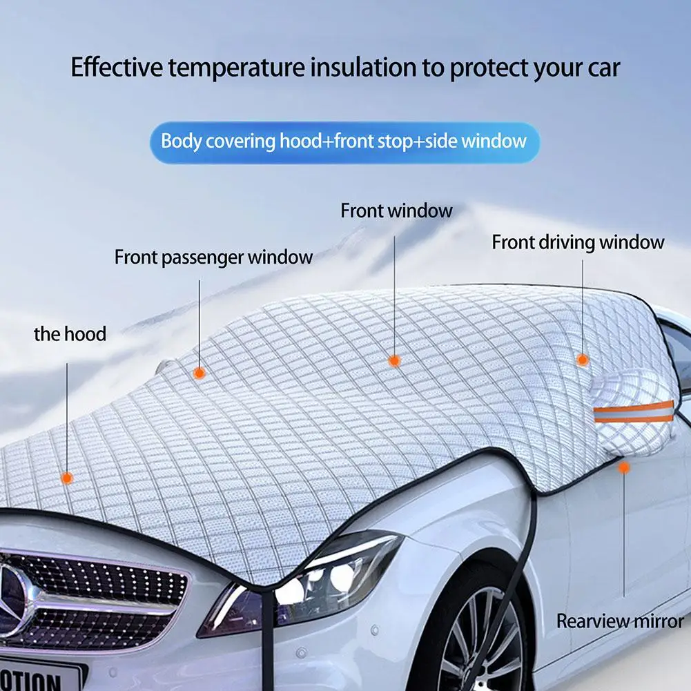 Зимно покритие на предния предното стъкло на автомобила, утолщающий снежната покривка на колата, защита от сняг, защита от замръзване, Водоустойчива защита, външен протектор . ' - ' . 1