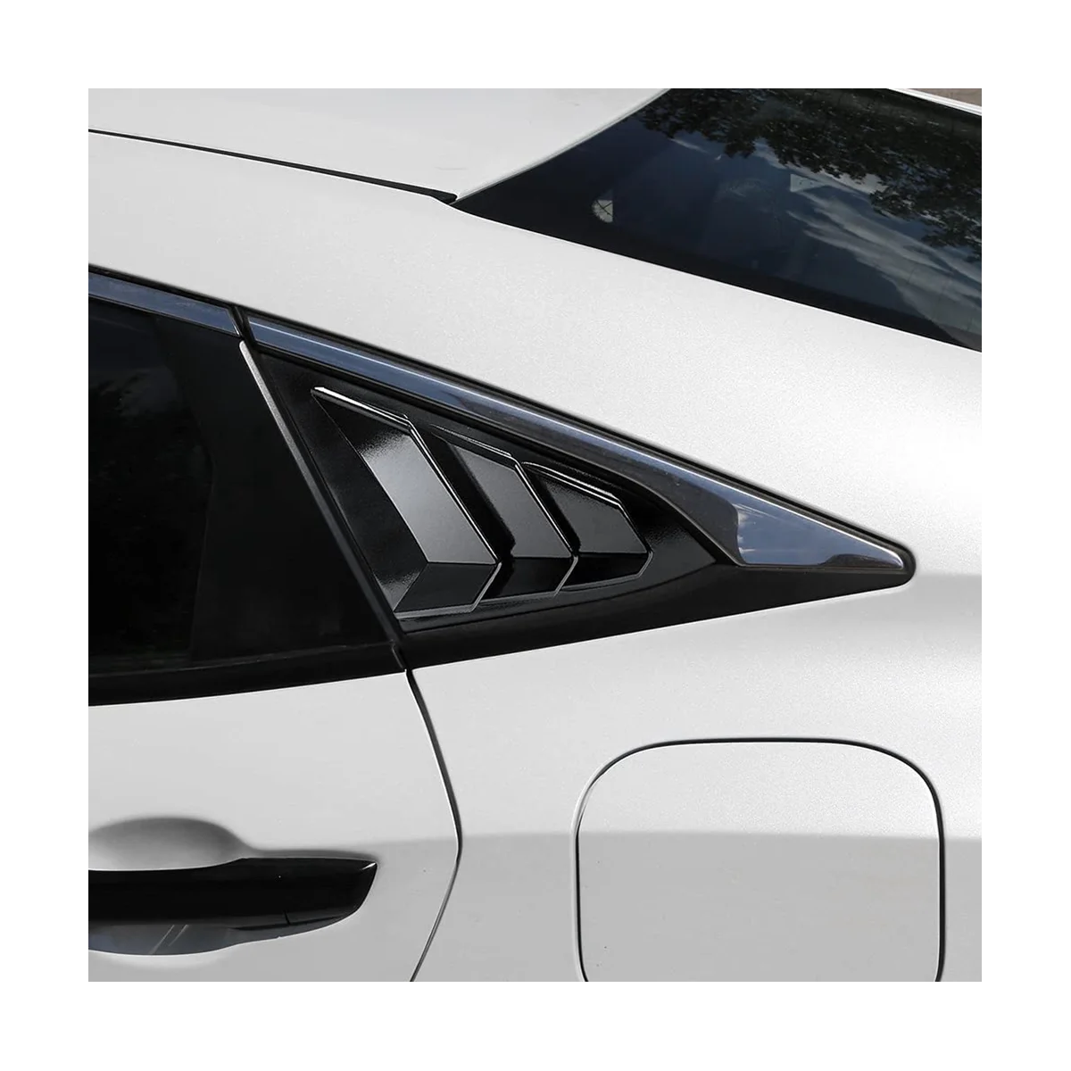Щори на задното странично стъкло за Honda Civic Седан 2016-2021 Аксесоари за Покриване на вентилационни отвори - мрачен черен . ' - ' . 3