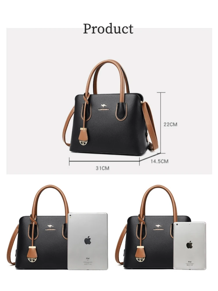 Висококачествена дамска чанта от мека кожа, луксозна дизайнерска марка дамски чанта през рамо, модерен класически дамски чанта за подмишниците, портфейл . ' - ' . 4