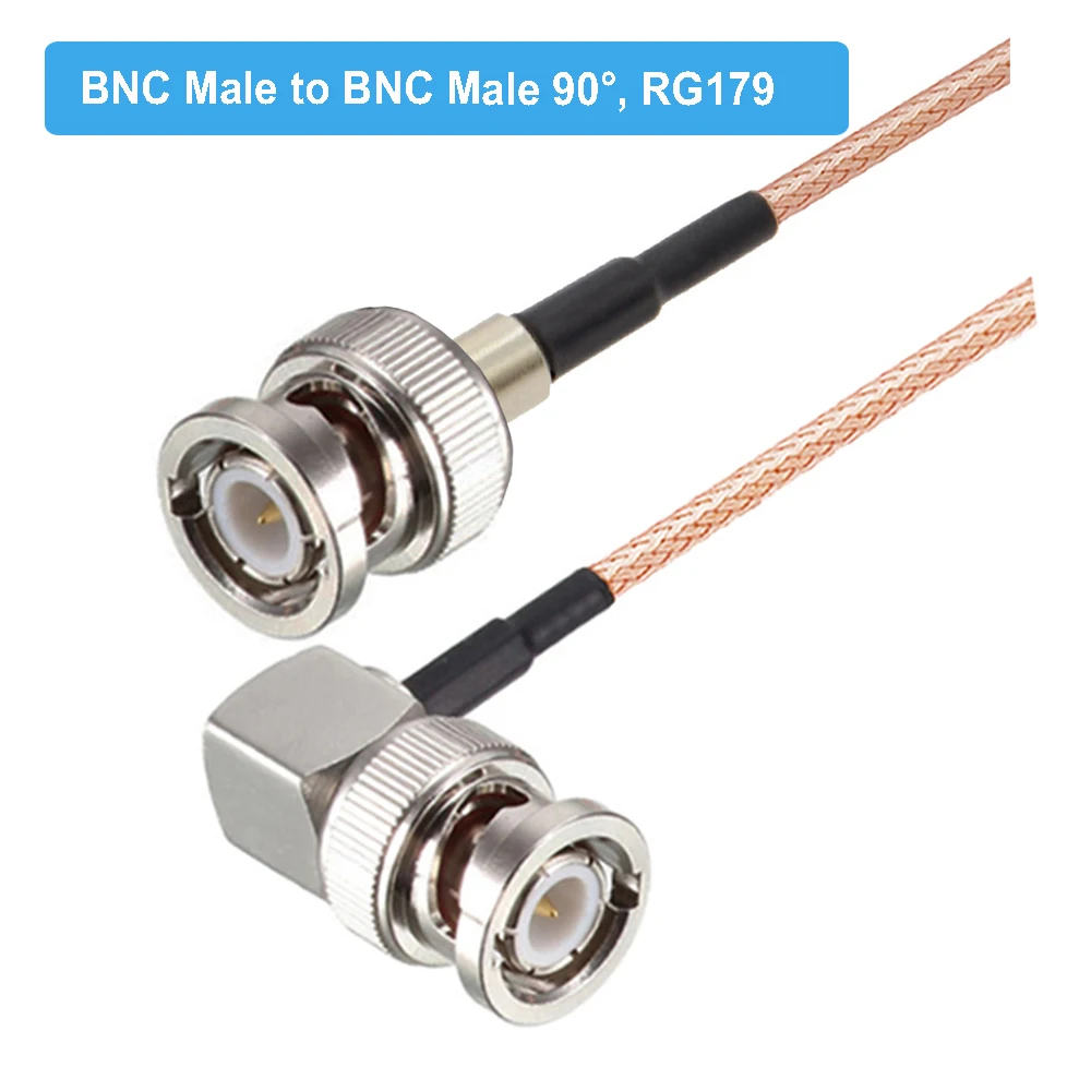 Конектор BNC за свързване към BNC конектора за свързване към BNC конектора под прав ъгъл от 90 градуса, кабел-адаптер 75 Ома RG179 с косичкой за видеокамера, сателитна телевизионна система . ' - ' . 5