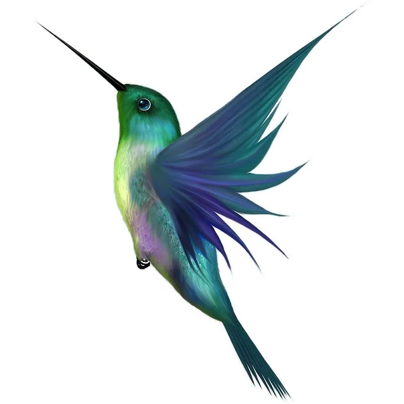 LYKX Красива колибри, ръчно рисувани, стикер с птици, за декорация на дома, стикер на тоалетна . ' - ' . 2