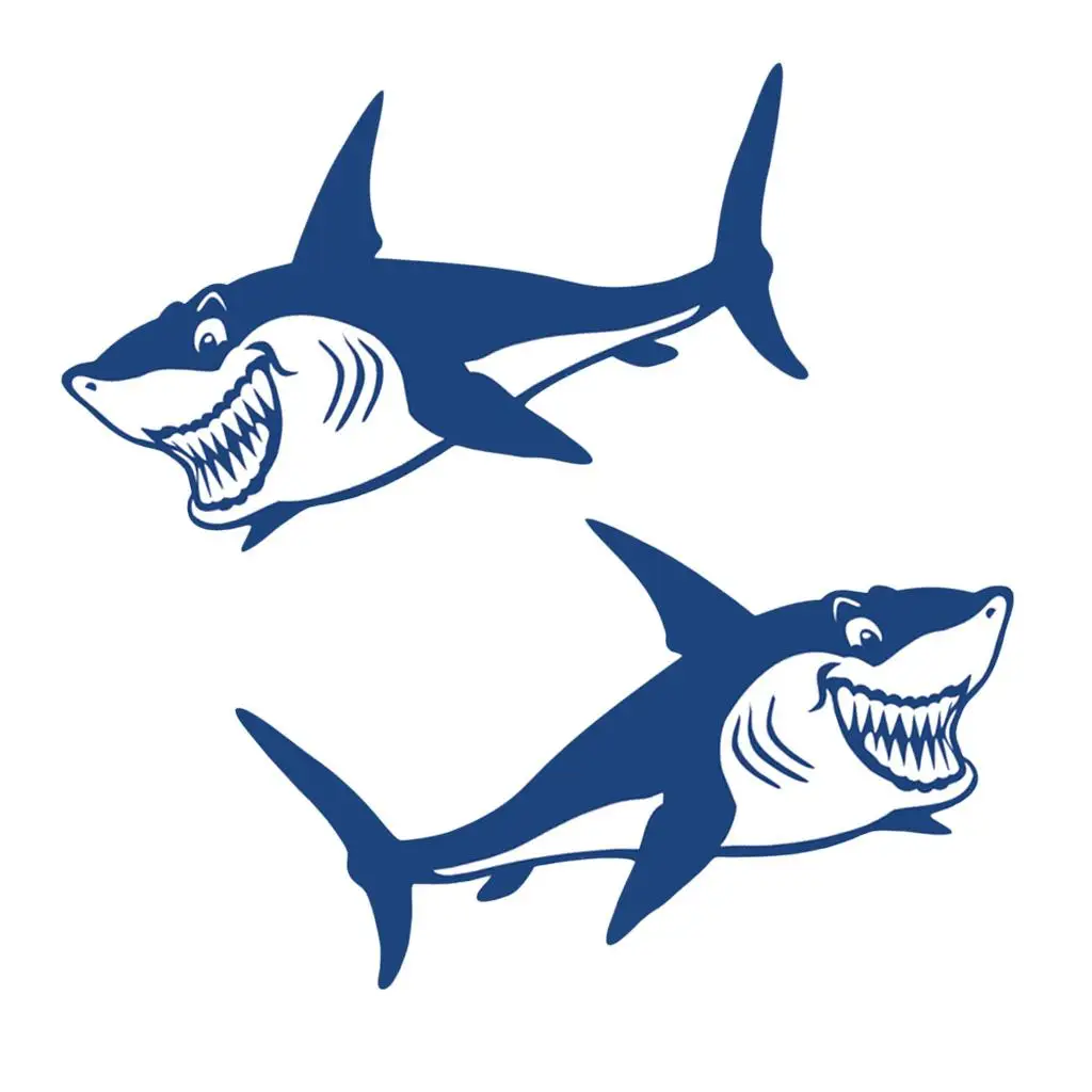 2 Част Забавна сладък етикети с участието на акула на каяк за риболов, Стикер за лаптоп . ' - ' . 1