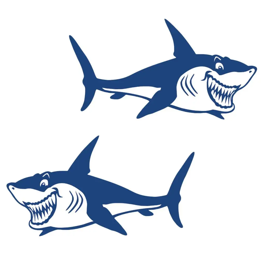2 Част Забавна сладък етикети с участието на акула на каяк за риболов, Стикер за лаптоп . ' - ' . 2