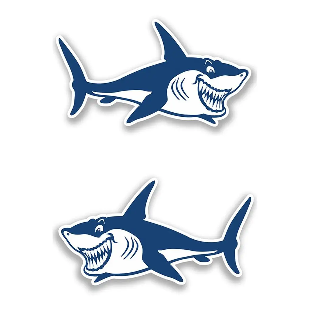 2 Част Забавна сладък етикети с участието на акула на каяк за риболов, Стикер за лаптоп . ' - ' . 5